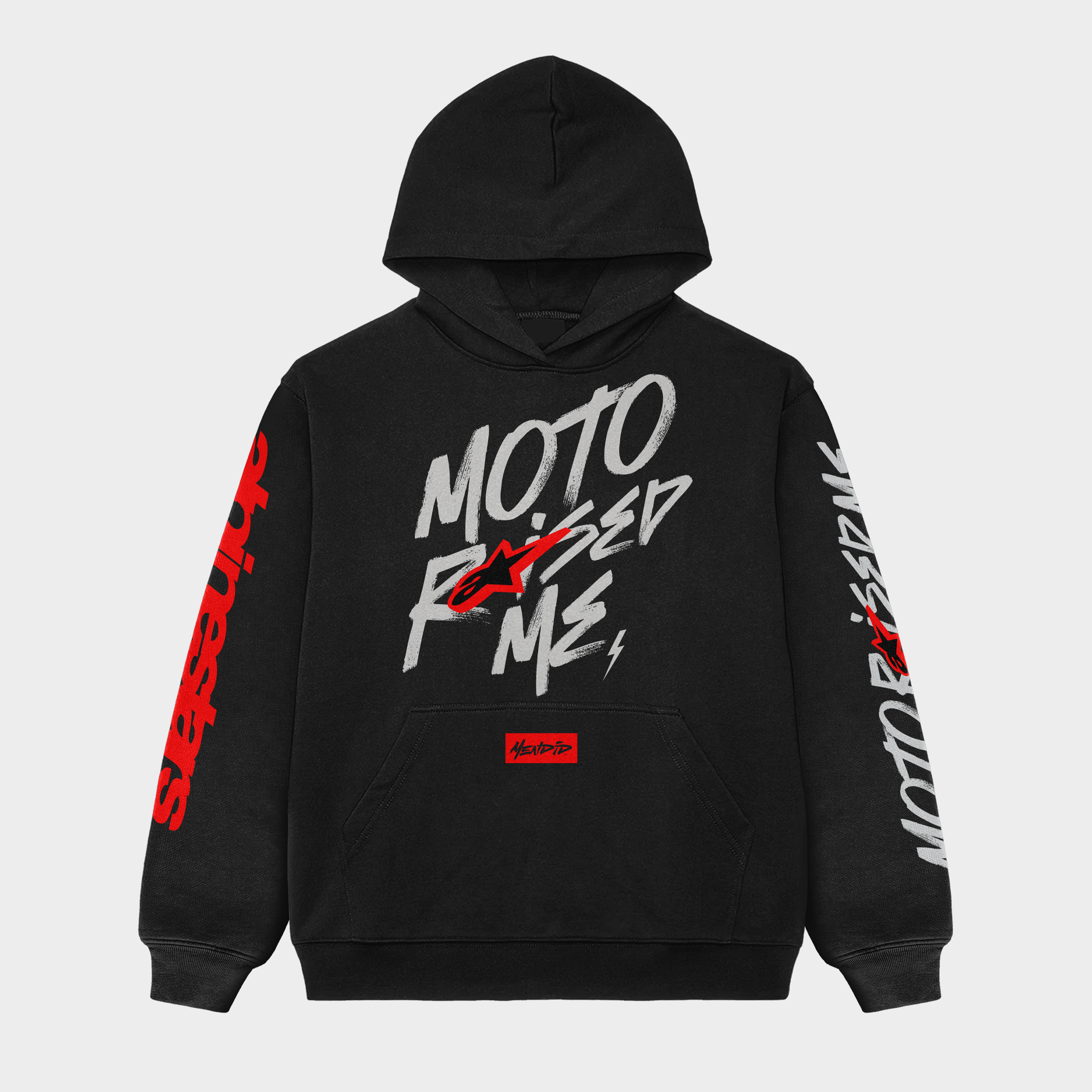 Moto Raised Me x Alpinestars Hoodie - Black (Adult) – Road 2 Recovery