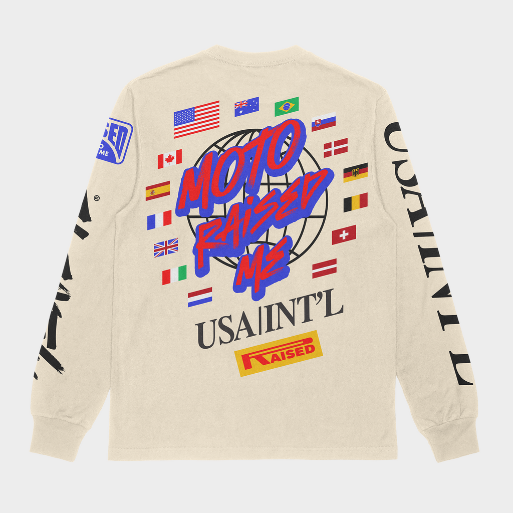 Moto Raised Me - Global L/S Tee - Tan (Adult)