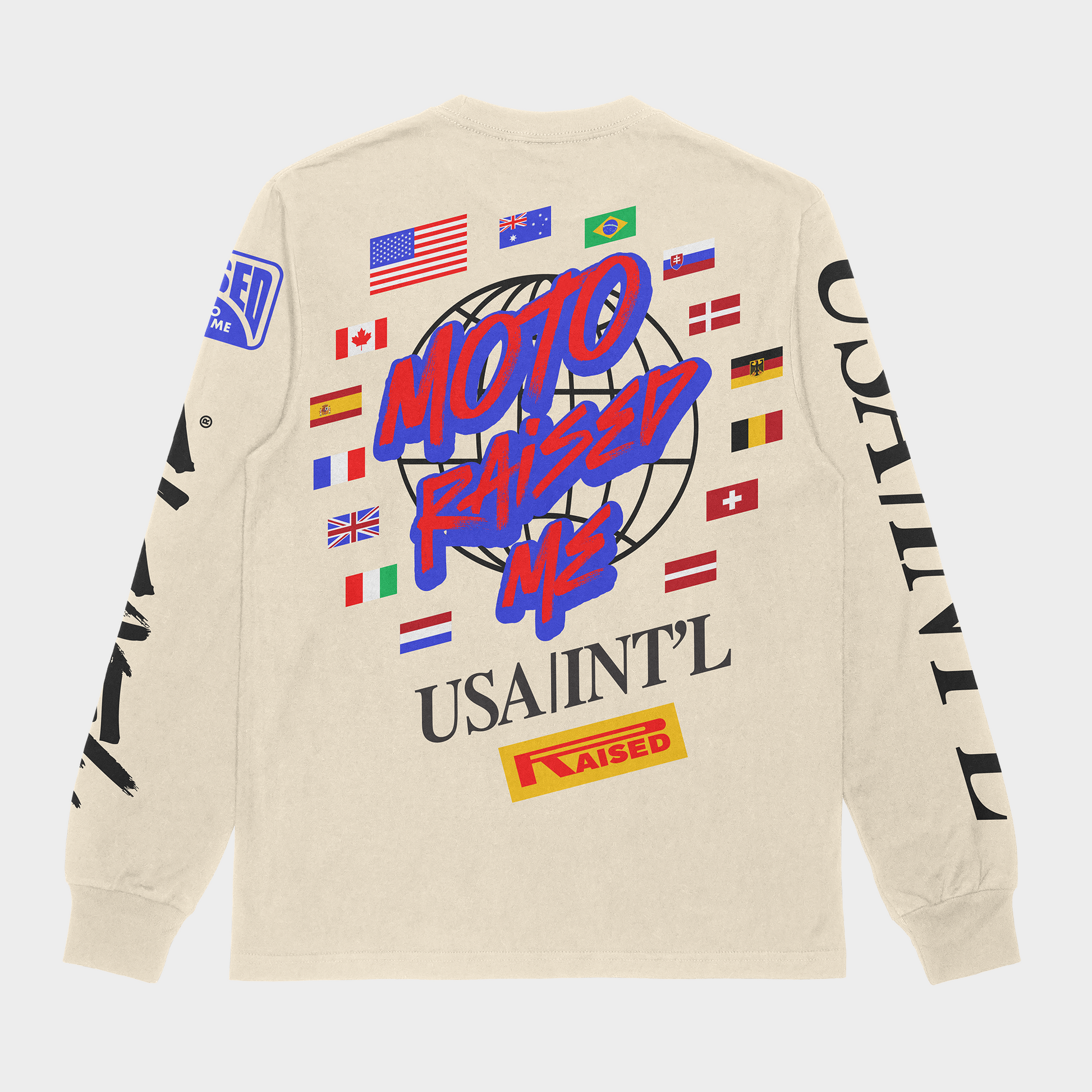 Moto Raised Me - Global L/S Tee - Tan (Adult)
