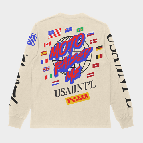 Moto Raised Me - Global L/S Tee - Tan (Adult)