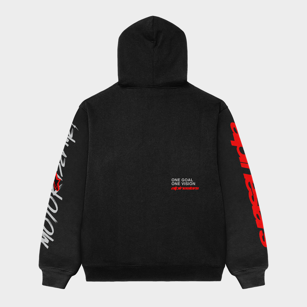Moto Raised Me x Alpinestars Hoodie - Black (Adult)