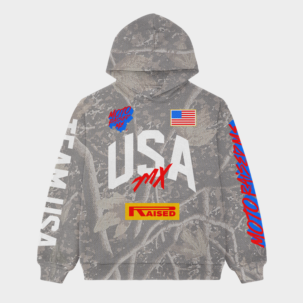 Moto Raised Me - Team USA Hoodie - Camo (Adult)