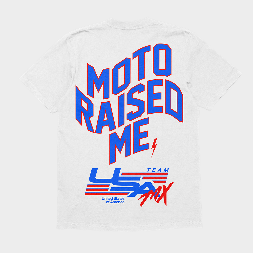 Moto Raised Me - Team USA Tee - White (Adult)