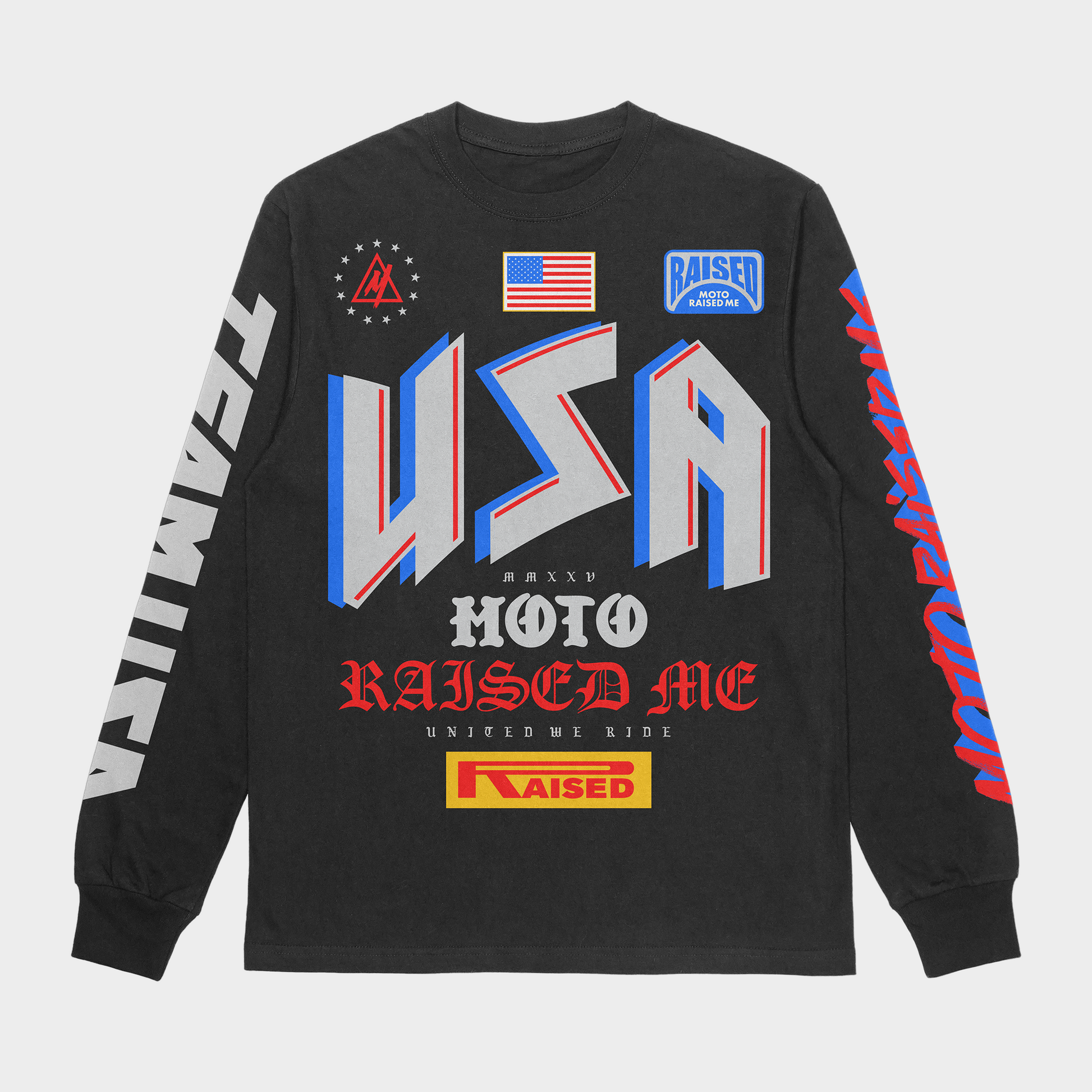 Moto Raised Me - United L/S Tee - Black (Adult)