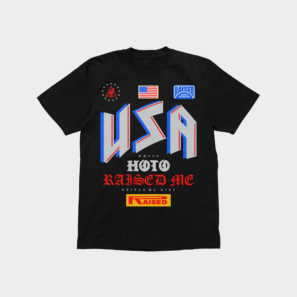 Moto Raised Me - United S/S Tee - Black (Youth)