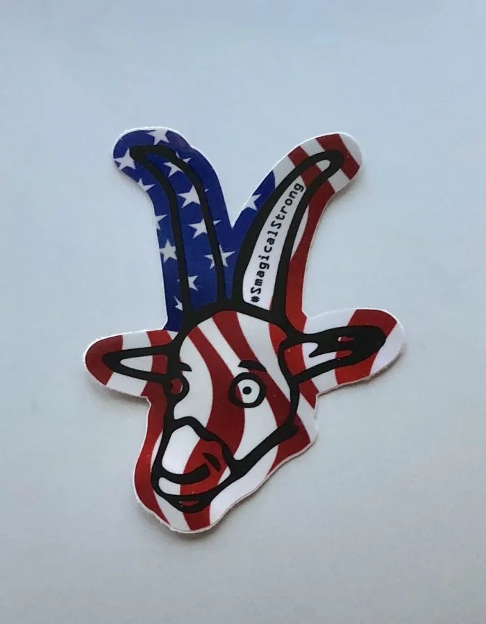 "USA Flag" Goat Sticker