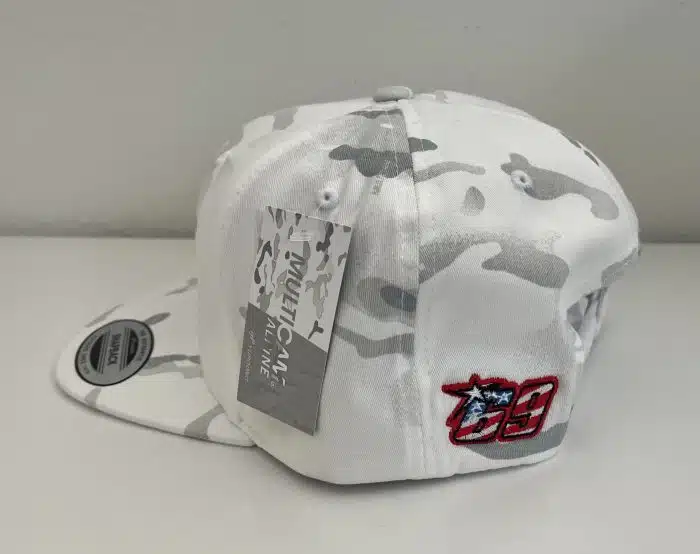 Limited Edition Nicky Hayden 69 Memorial Snapback Hat- White Camo - Image 2