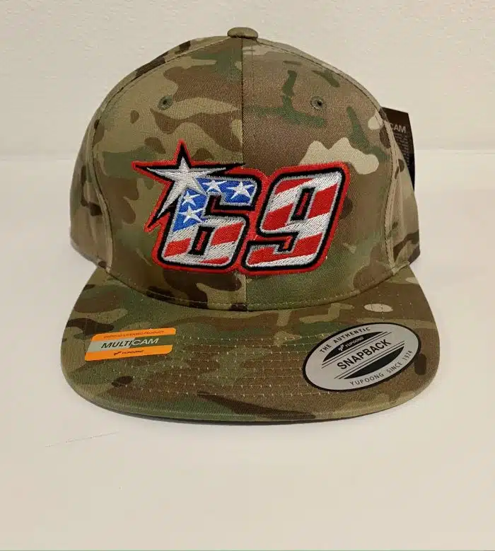 Limited Edition Nicky Hayden 69 Memorial Snapback Hat- Sand/Green Camo