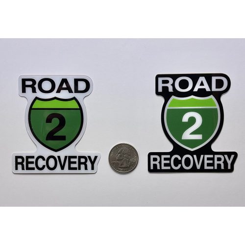 R2R Support Stickers with quarter size comparison