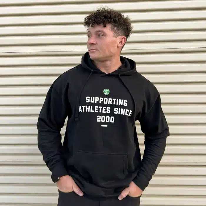 male model wearing R2R hoodie