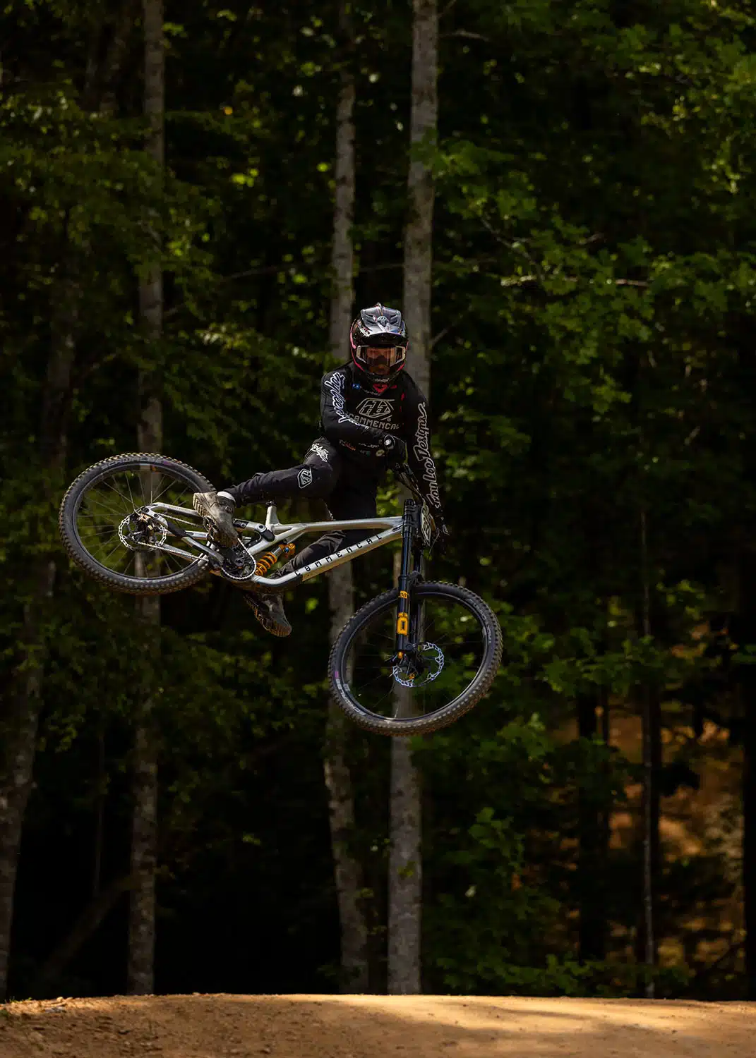 Cash Shaleen jumping on BMX track